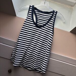 Lululemon Navy and White Striped Love Tank